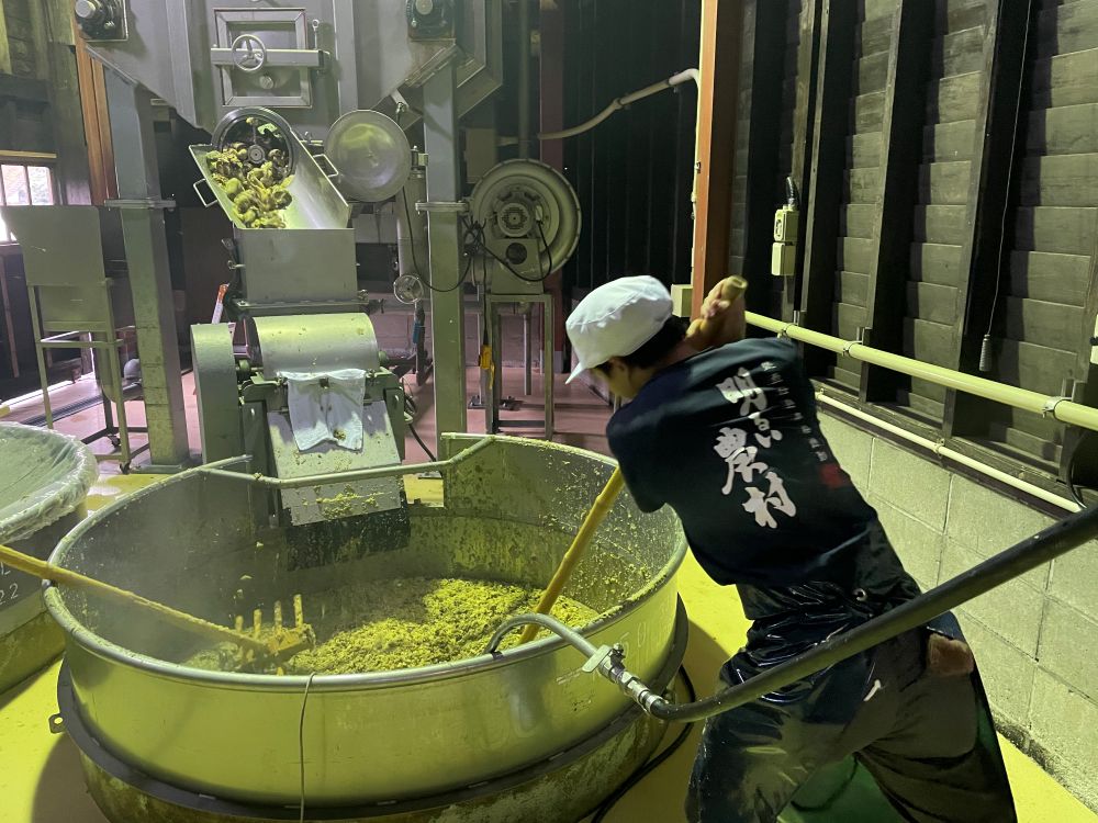 黄金千貫の焼芋仕込み　二次かけの様子